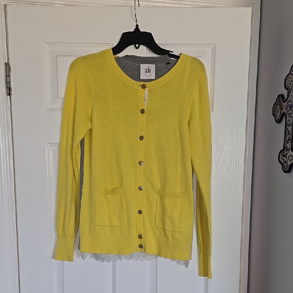 Yellow Button-Up Women's Sweater